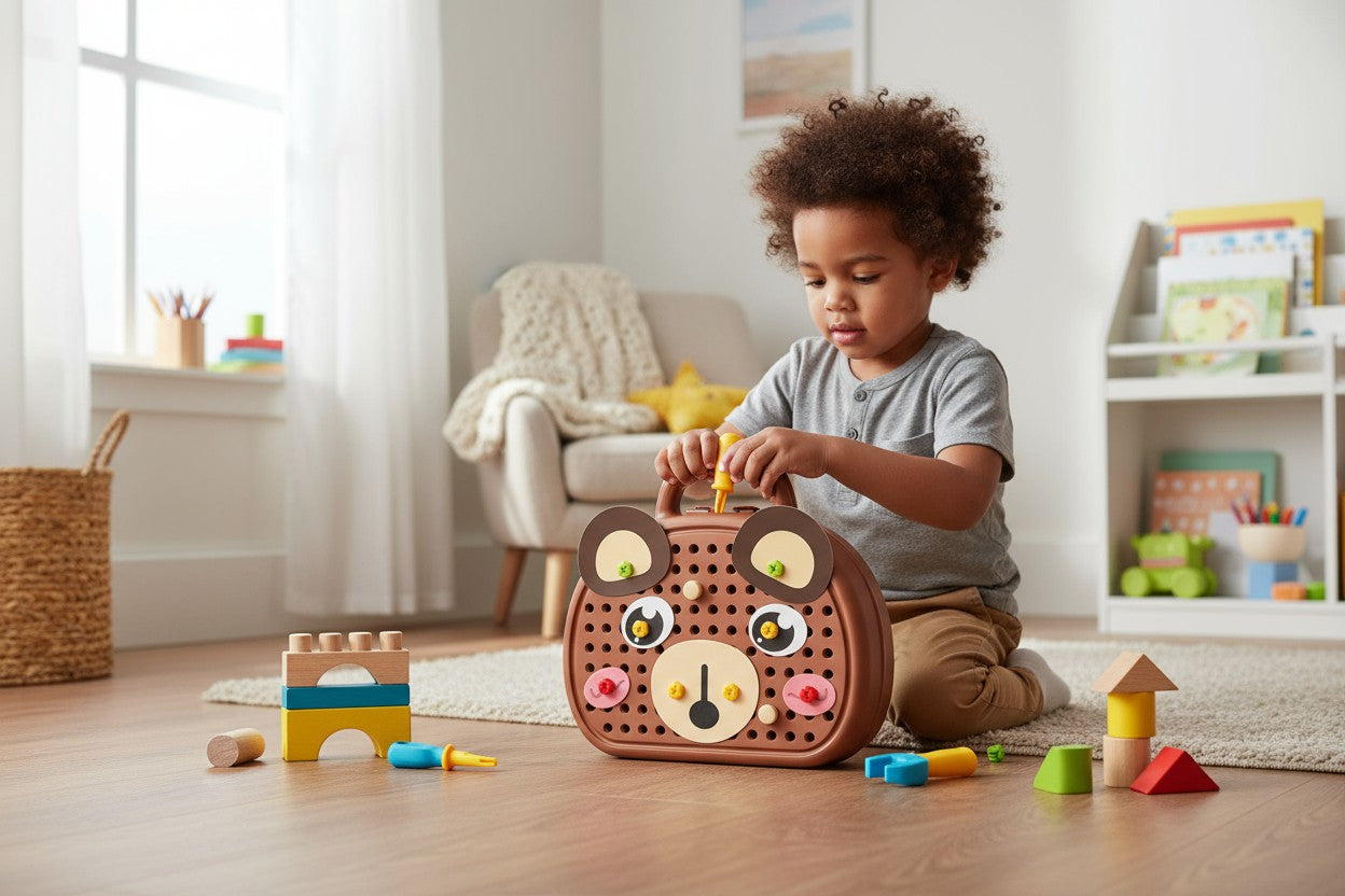 Jeux de construction - la mallette ours pour stimuler le développement