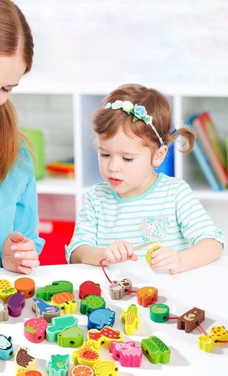 Jeux Montessori - enfilage et équilibre 3 - Jeux jouets à moi