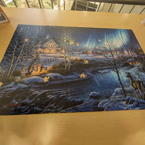 Puzzle 1000 pièces - rivière d'hiver - Jeux jouets à moi