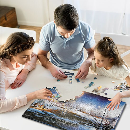 Puzzle 1000 pièces - rivière d'hiver - Jeux jouets à moi