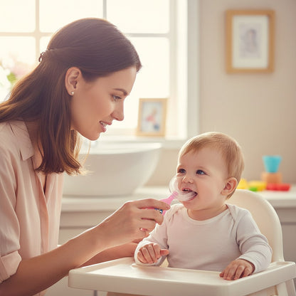 Brosse à dents pour bébé pour stimuler l'autonomie et la santé dentaire