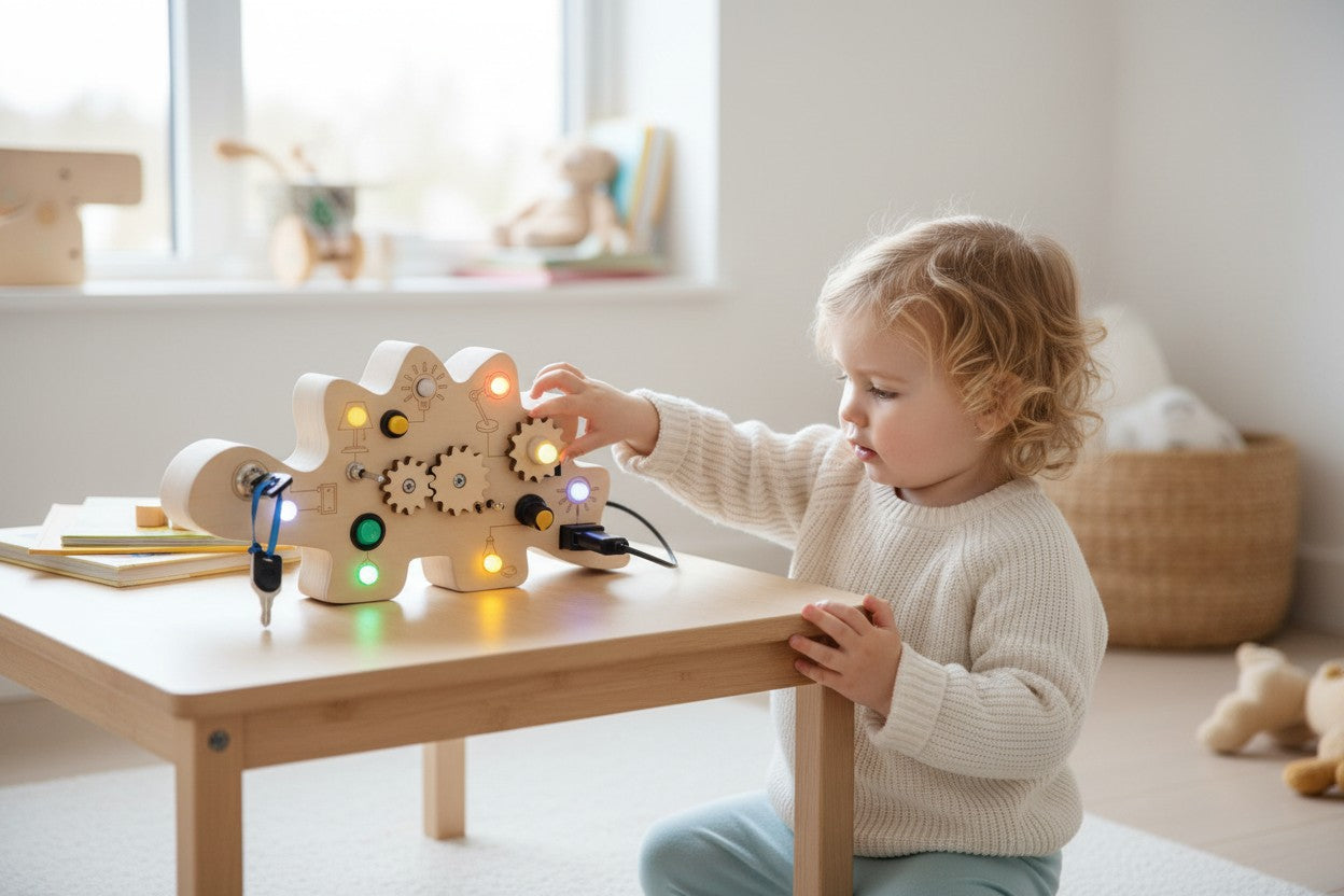 Busy Board - jeux Montessori - Dinosaure pour le développement cognitif