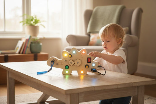 Busy Board - jeux Montessori - Dinosaure pour le développement cognitif - Jeux jouets à moi