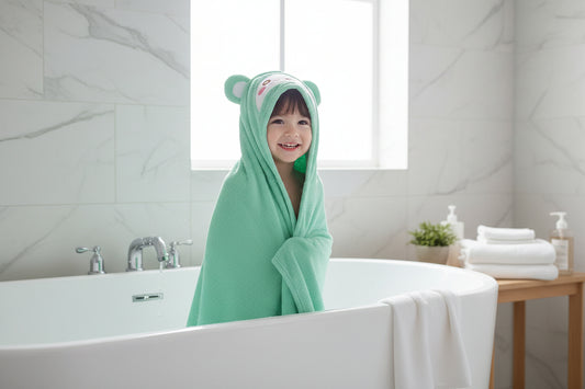 Cape de bain bébé - vers l'autonomie de votre enfant