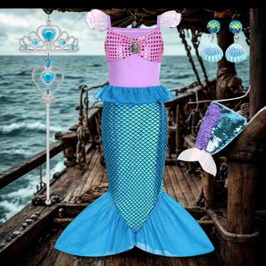 Deguisement halloween - les sirènes enchantées modèle rose/bleu