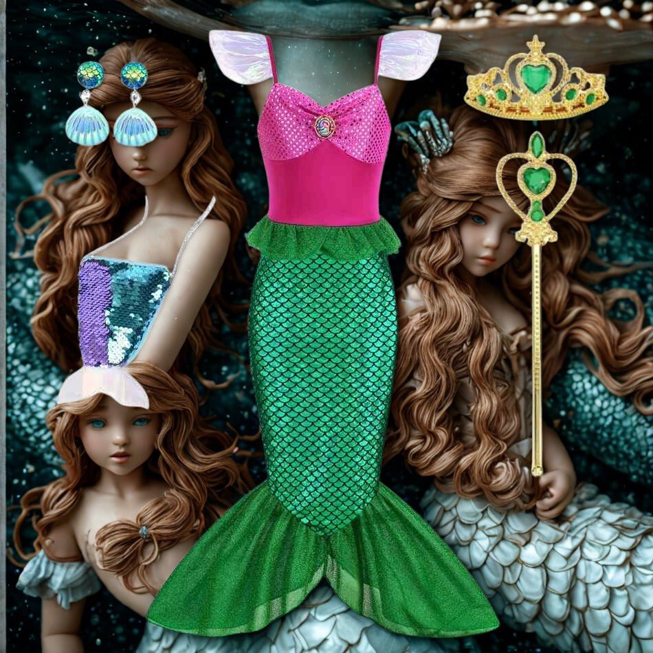 Deguisement halloween - les sirènes enchantées modèle vert - Jeux jouets à moi