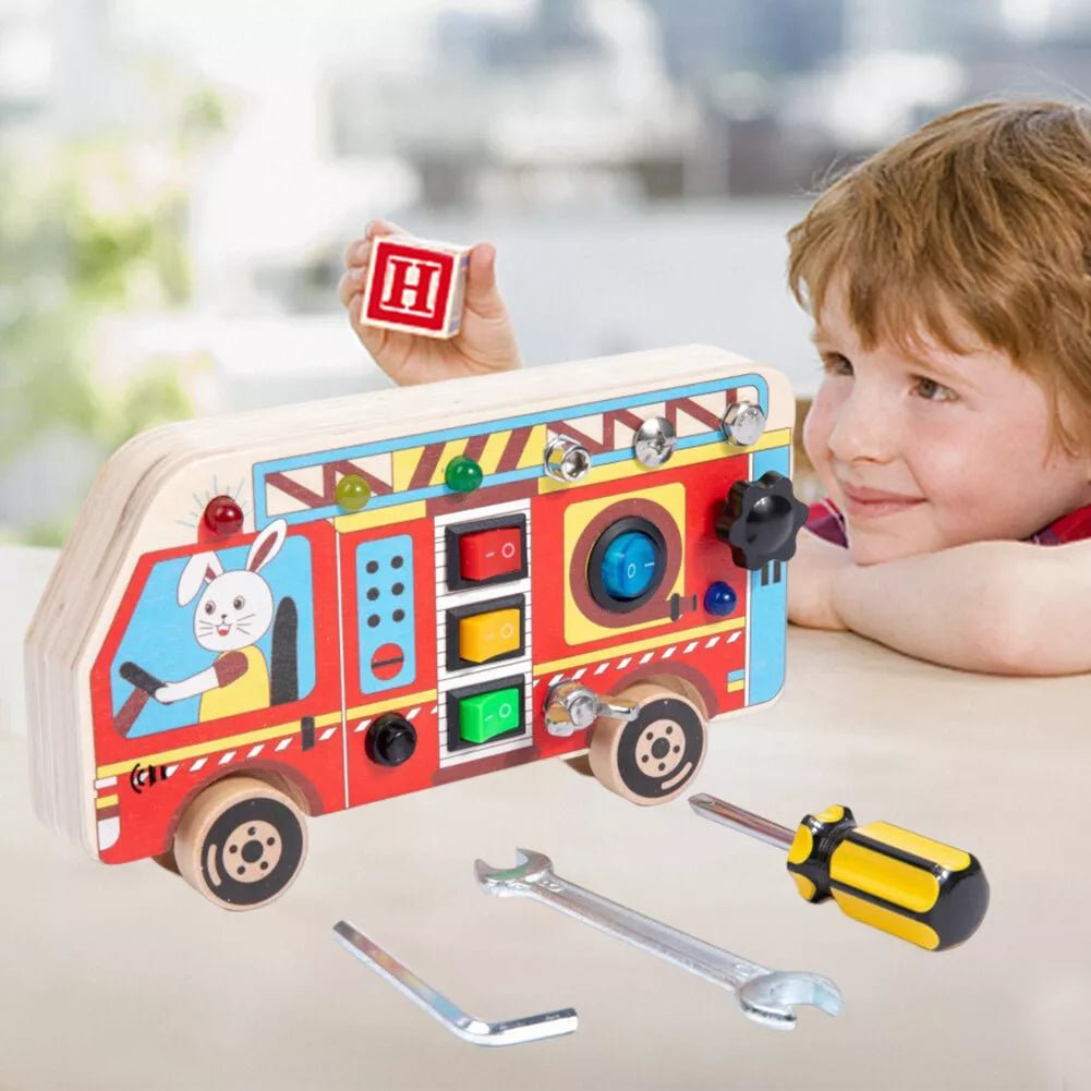 Jeux Montessori - BusyBoardCircuit™ - Autobus scolaire - Jeux jouets à moi