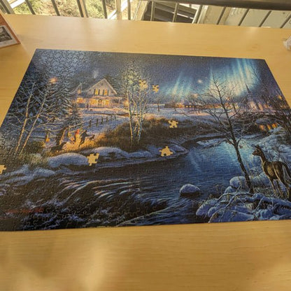 Puzzle 1000 pièces - rivière d'hiver - Jeux jouets à moi