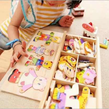 Puzzle en bois - oursons: jeu éducatif adorable