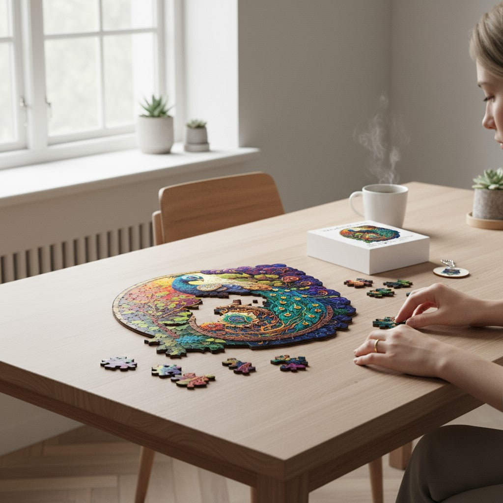 Puzzle enfant - Le paon majestueux stimule la persévérance